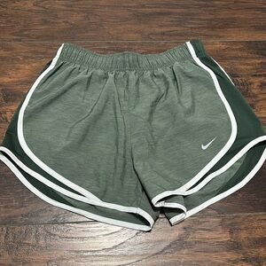 Green Nike athletic Dri-Fit shorts S